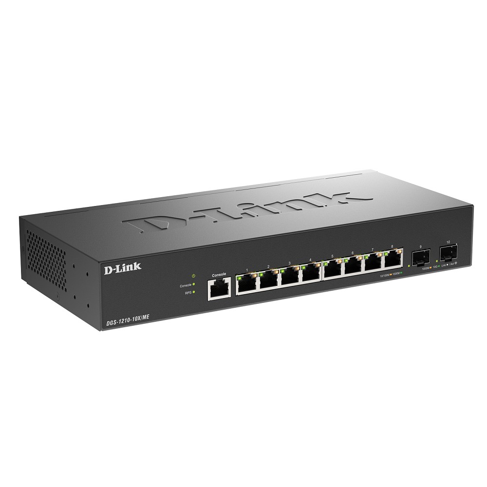 D-Link DGS-1210-10X/ME/C1A Управляемый L2 коммутатор с 8 портами 10/100/1000Base-T и 2 портами 10GBase-X SFP+ D-Link SMB
