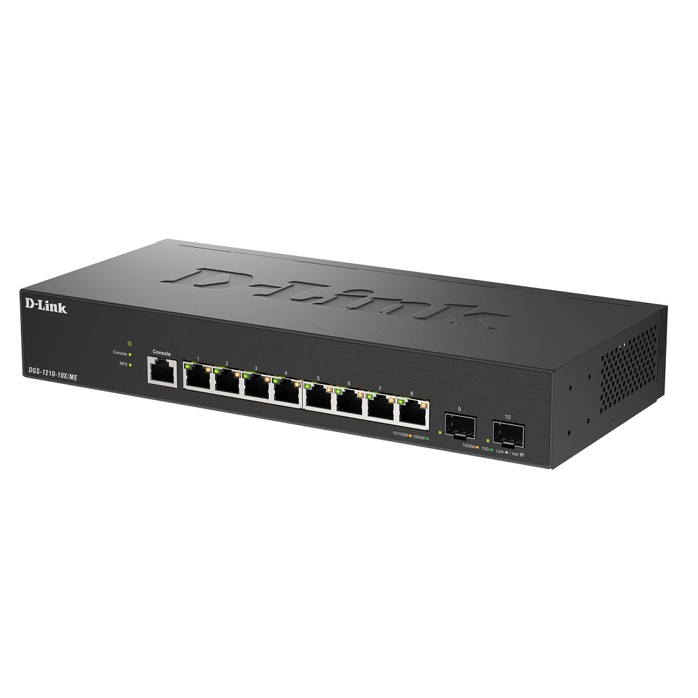 D-Link DGS-1210-10X/ME/C1A Управляемый L2 коммутатор с 8 портами 10/100/1000Base-T и 2 портами 10GBase-X SFP+ D-Link SMB