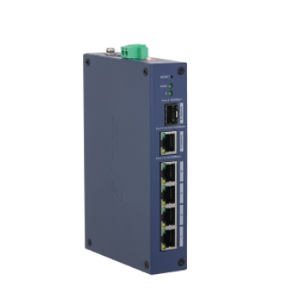 DAHUA DH-CHS4106-4ET 6-портовый коммутатор облачный 4 RJ45 10/100Мбит/с, 1 RJ45 10/100/1000Мбит/с (uplink), 1 SFP 1000Мбит/с (uplink IP30, IK06; DIN-рейку