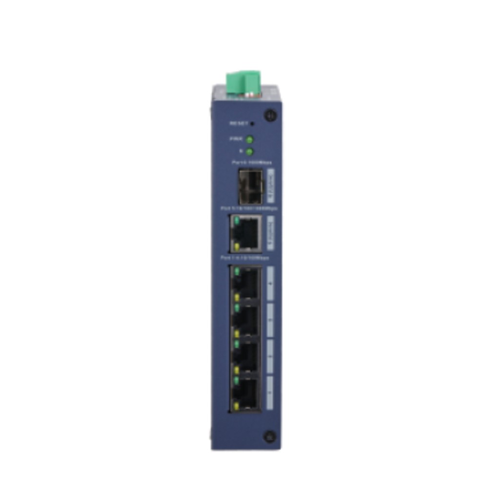 DAHUA DH-CHS4106-4ET 6-портовый коммутатор облачный 4 RJ45 10/100Мбит/с, 1 RJ45 10/100/1000Мбит/с (uplink), 1 SFP 1000Мбит/с (uplink IP30, IK06; DIN-рейку