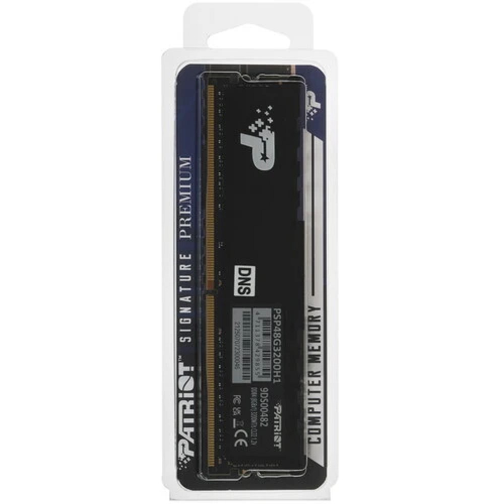 Patriot SL Premium DDR4 DIMM 8GB 3200MHz SINGLE 1*8GB CL22 22-22-22-52 1.2V with HS арт. PSP48G3200H1