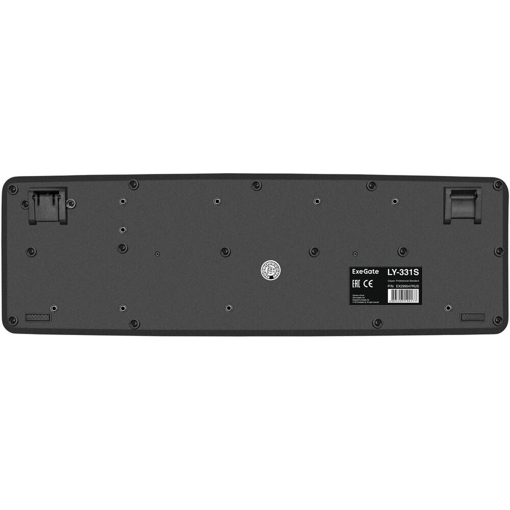 Exegate EX299547RUS Клавиатура ExeGate Professional Standard LY-331S (USB, полноразмерная, влагозащищенная, 104кл., Enter большой, длина кабеля 1,7м, черная, RTL)