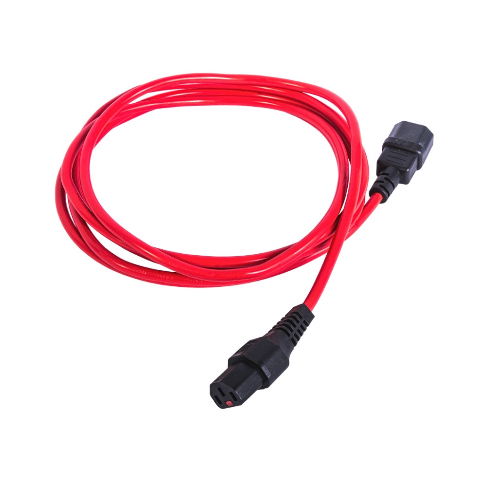 ЦМО Шнур питания с фиксатором IEC 60320 C13/IEC 60320 C14, 10 А / 250 В (3 х 1,0), длина 1,8 м, красный арт. R-10-Cord-C13-C14-1.8-Red