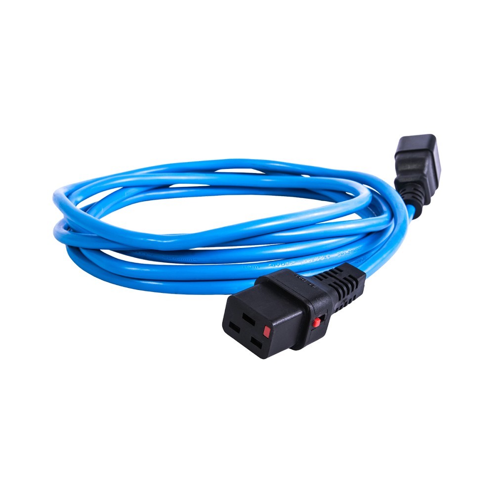 ЦМО Шнур питания с фиксатором IEC 60320 C19/IEC 60320 C20, 16 А / 250 В (3 х 1,5), длина 1,8 м, синий арт. R-16-Cord-C19-C20-1.8-Blue