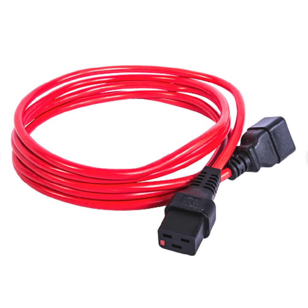 ЦМО Шнур питания с фиксатором IEC 60320 C19/IEC 60320 C20, 16 А / 250 В (3 х 1,5), длина 1,8 м, красный арт. R-16-Cord-C19-C20-1.8-Red