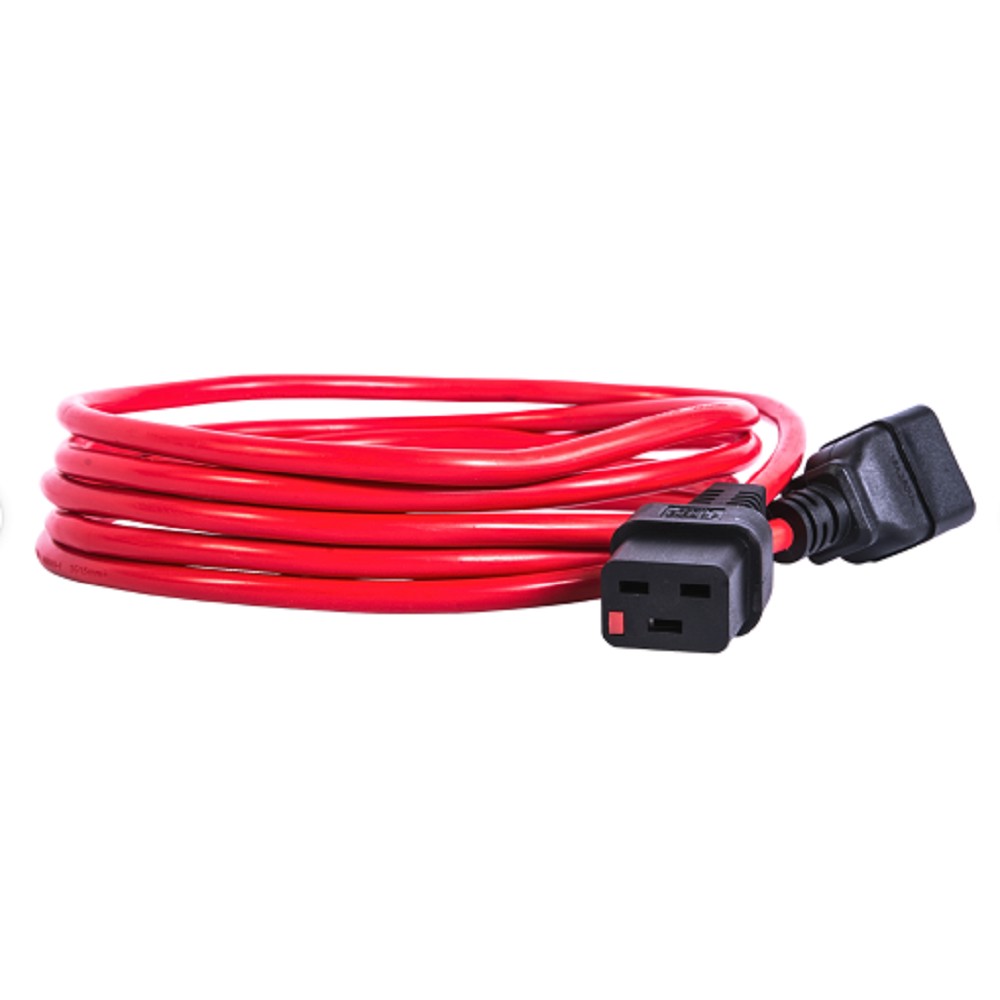 ЦМО Шнур питания с фиксатором IEC 60320 C19/IEC 60320 C20, 16 А / 250 В (3 х 1,5), длина 1,8 м, красный арт. R-16-Cord-C19-C20-1.8-Red