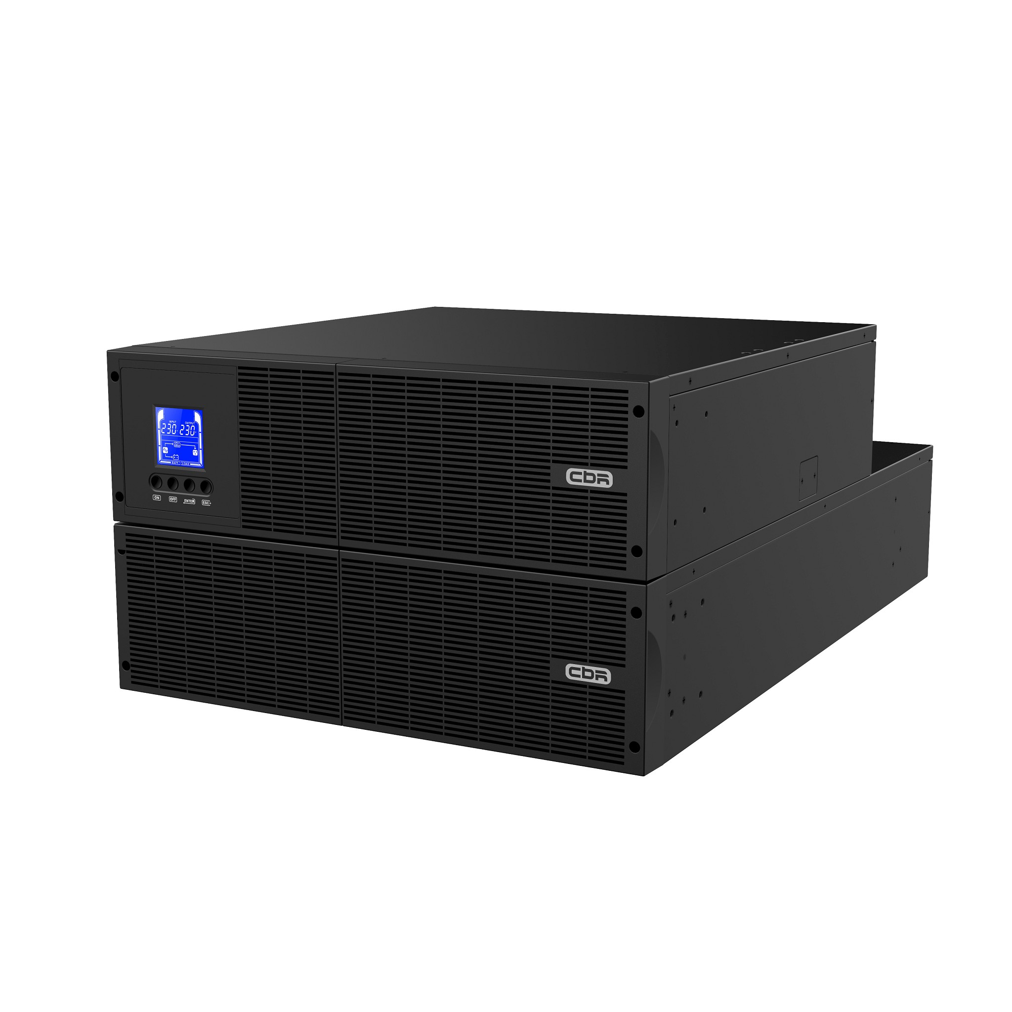ИБП CBR ESSENCE ESN-6000 RT [Online 6000 VA / 6000 W, Rack, 2 x C13, 4 x C19, 1 x TB + SA50, LCD, HID-USB, RS232, EPO, SNMP slot] (ESN-6KRT-6I-LCHERSC) CBR Tech