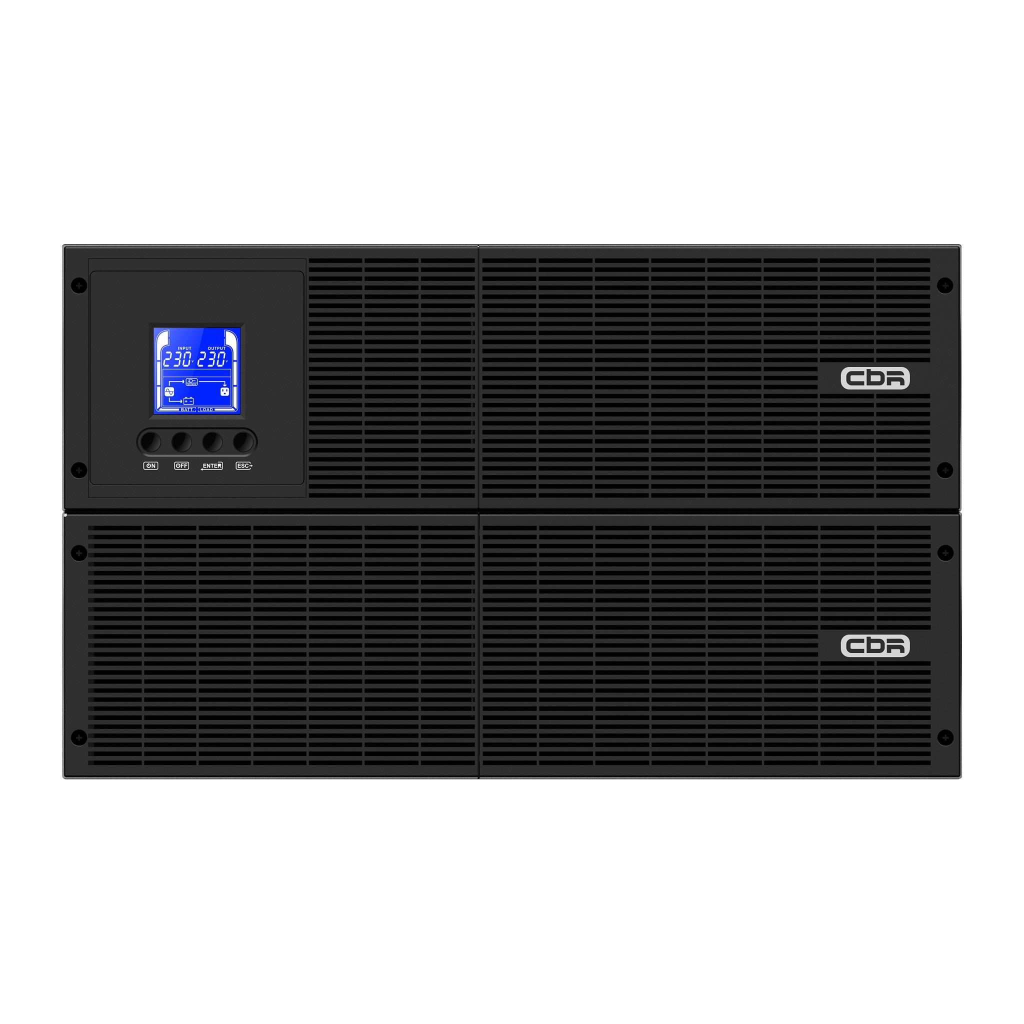 ИБП CBR ESSENCE ESN-6000 RT [Online 6000 VA / 6000 W, Rack, 2 x C13, 4 x C19, 1 x TB + SA50, LCD, HID-USB, RS232, EPO, SNMP slot] (ESN-6KRT-6I-LCHERSC) CBR Tech
