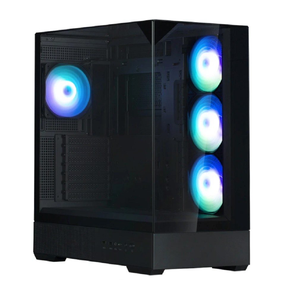 ZALMAN P40 Prism Plus, ATX, BLACK, WINDOW, 3xCombo (3.5'' or 2.5"), 1xUSB TYPE-C, 2xUSB3.0, SIDE 3x120mm ARGB, REAR 1x120mm ARGB арт. P40 Prism Plus Black