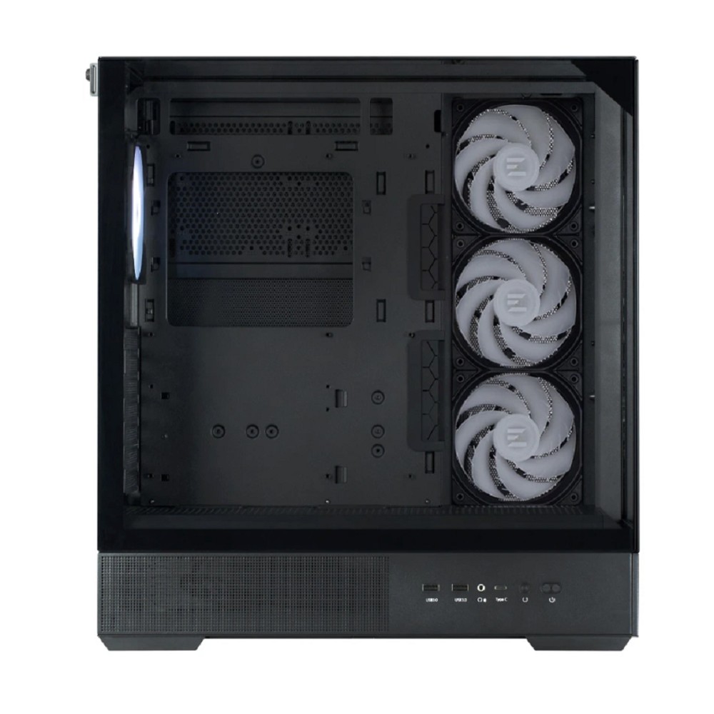 ZALMAN P40 Prism Plus, ATX, BLACK, WINDOW, 3xCombo (3.5'' or 2.5"), 1xUSB TYPE-C, 2xUSB3.0, SIDE 3x120mm ARGB, REAR 1x120mm ARGB арт. P40 Prism Plus Black
