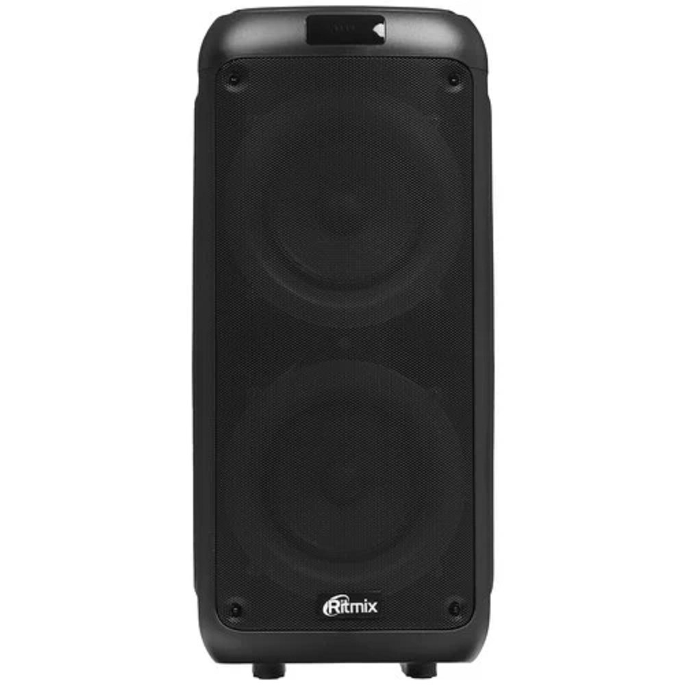 RITMIX SP-875B black {Bluetooth, 30 Гц -18 КГц, FM-радио, RGB-подсветка, AUX, USB, microSD (до 32 Гб, MP3), дисплей: LED, до 6 часов, вход: Jack 6.3 мм, Jack 3.5 мм, USB, 3600 мАч}