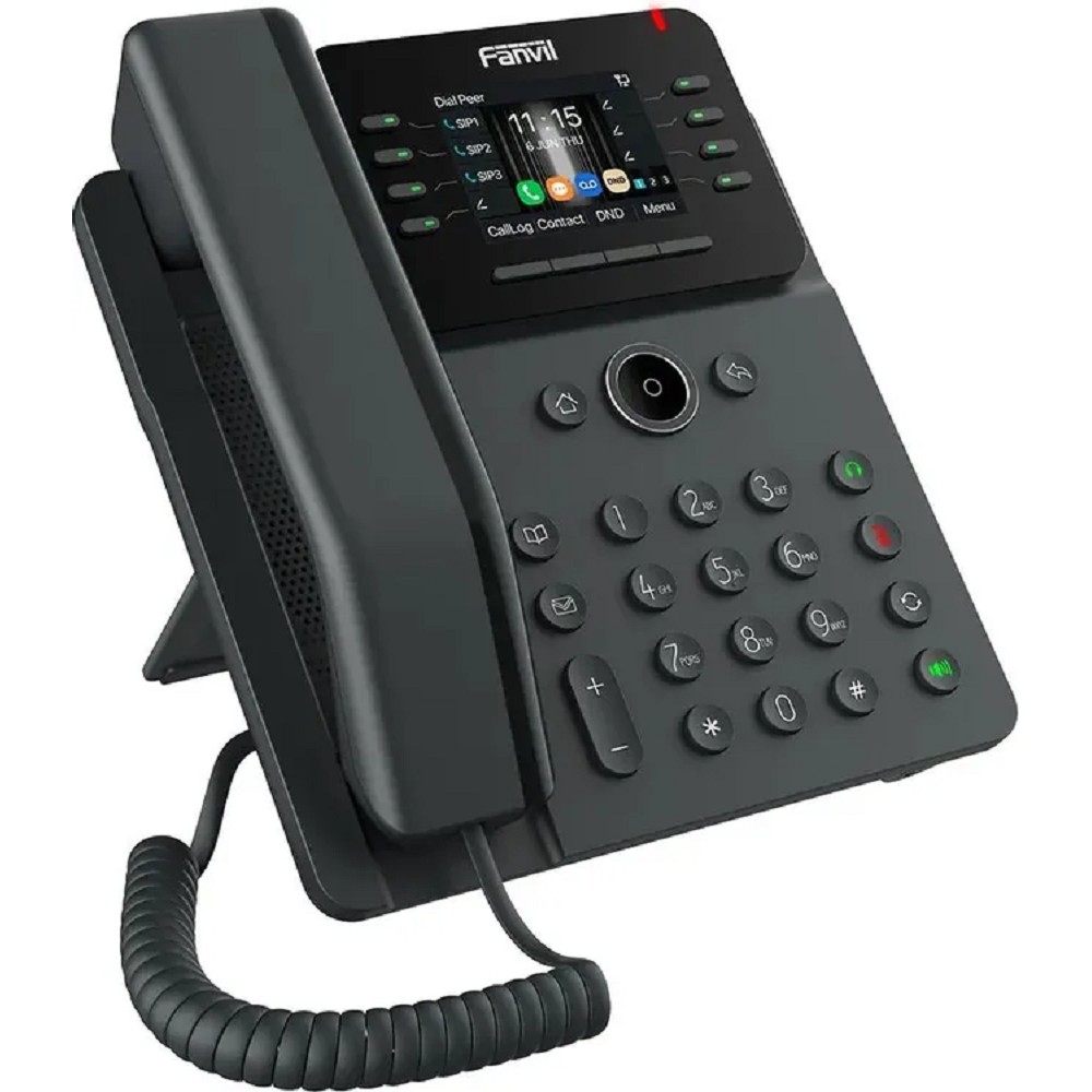 Fanvil V62G (Замена X303G), 12 SIP-акк., 2,8", 320x240 Цвет. экран, POE, БП в комп., 2x1 Gbps, Чёрный