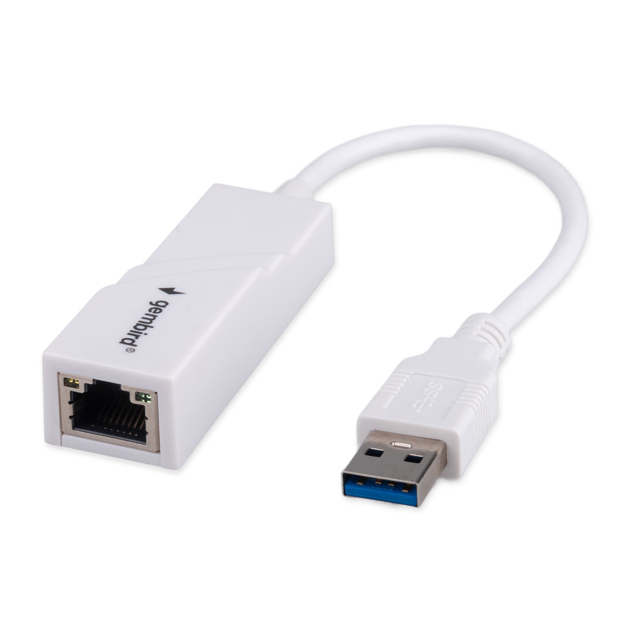 Gembird Сетевой адаптер Ethernet USB 3.0 - Gigabit Ethernet adapter, пластик, белый, RTL8153 (NIC-U11)