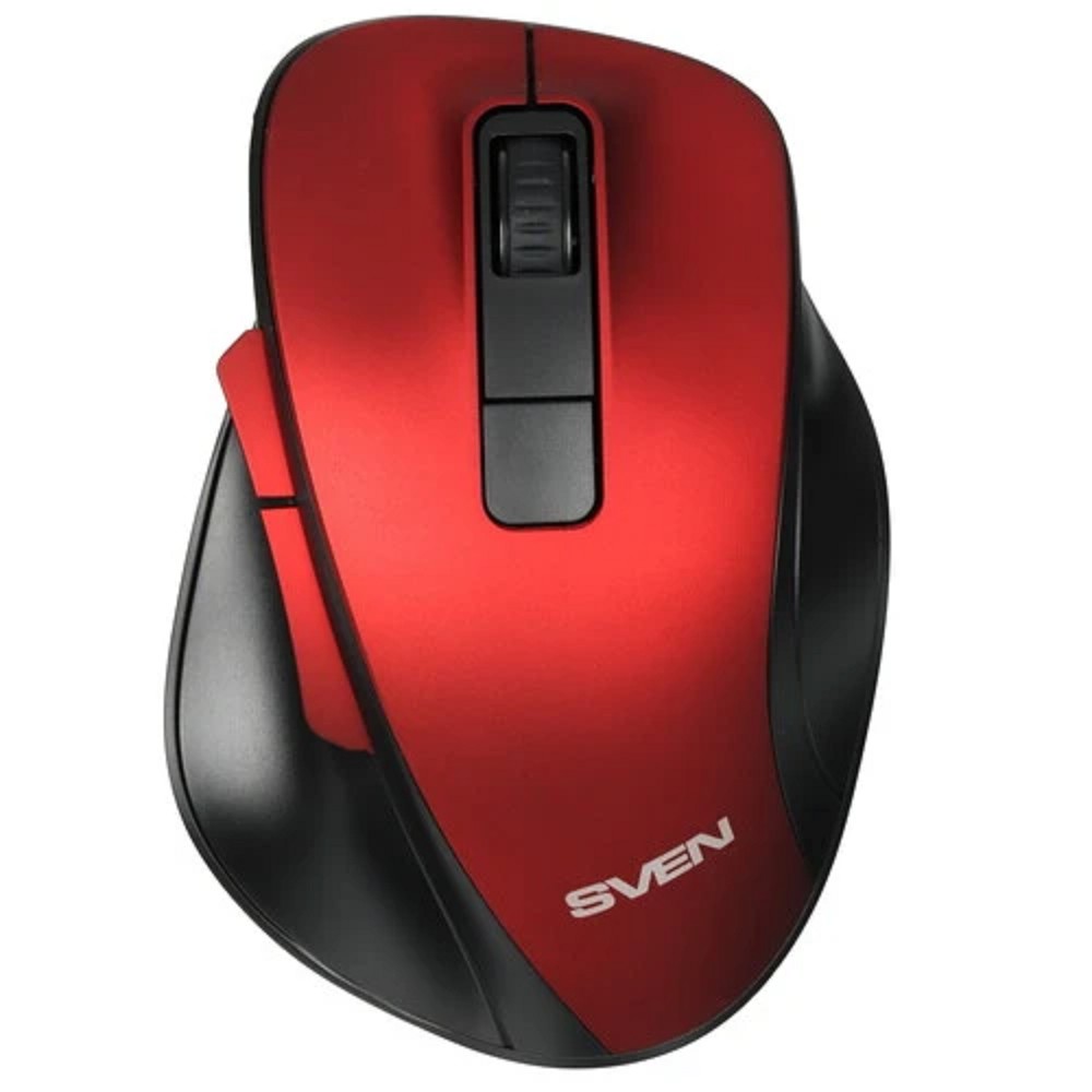 Беспроводная мышь RX-525SW красная (бесшумн. кл., 5+1кл. 600-1400DPI, Soft-touch, блист.) Sven арт. SV-021856
