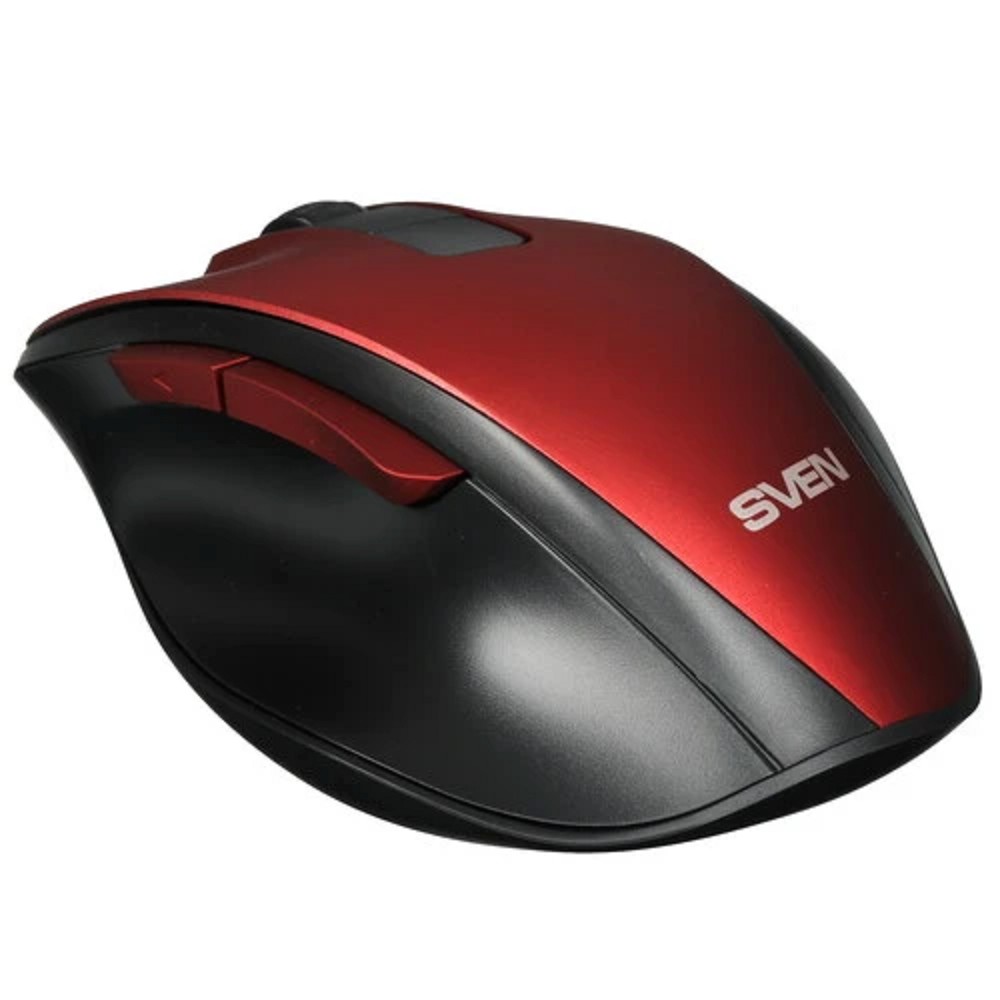 Беспроводная мышь RX-525SW красная (бесшумн. кл., 5+1кл. 600-1400DPI, Soft-touch, блист.) Sven арт. SV-021856