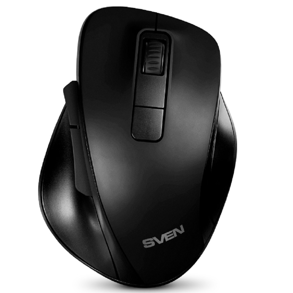 Беспроводная мышь RX-525SW чёрная (бесшумн. кл., 5+1кл. 600-1400DPI, Soft-touch, блист.) Sven арт. SV-021849