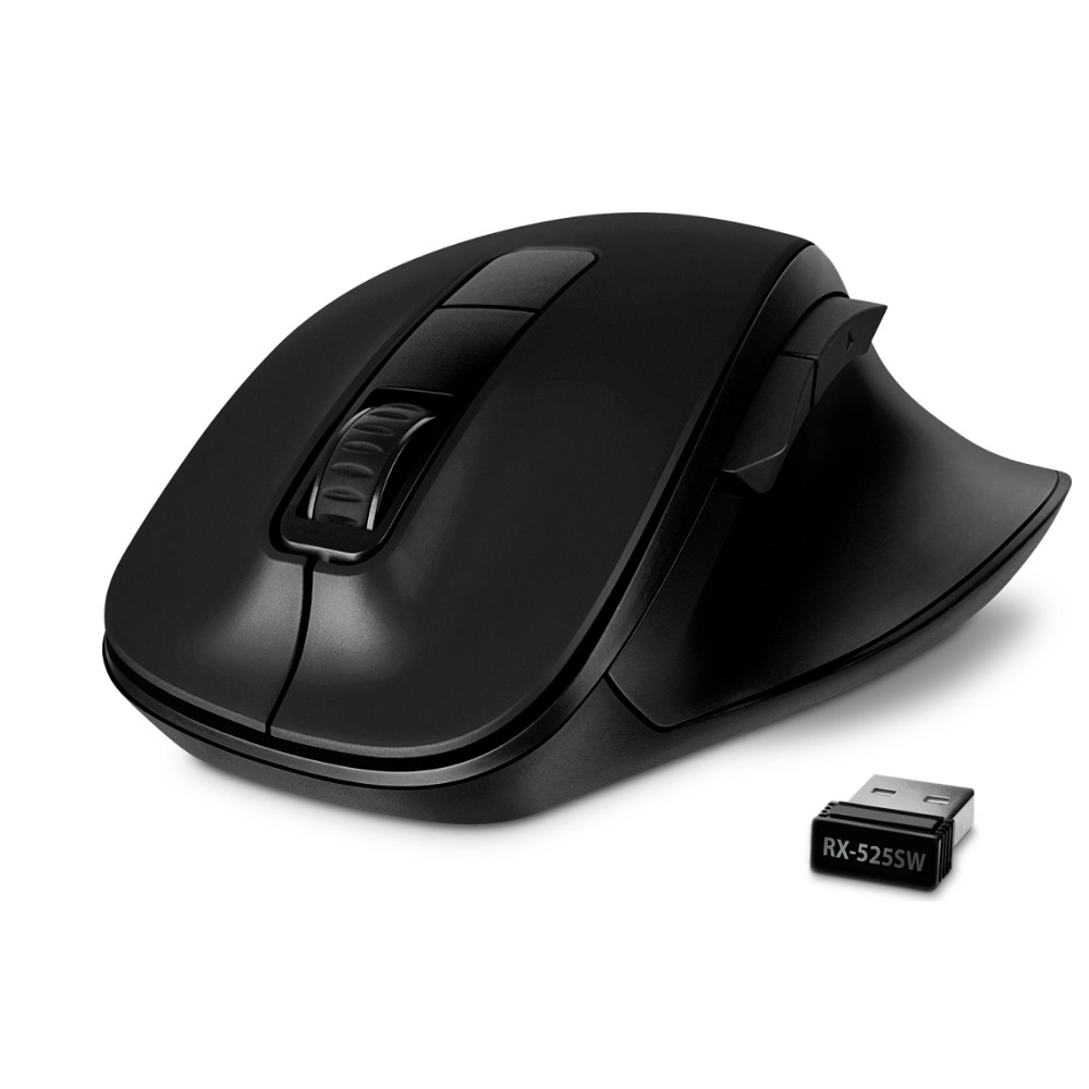 Беспроводная мышь RX-525SW чёрная (бесшумн. кл., 5+1кл. 600-1400DPI, Soft-touch, блист.) Sven арт. SV-021849