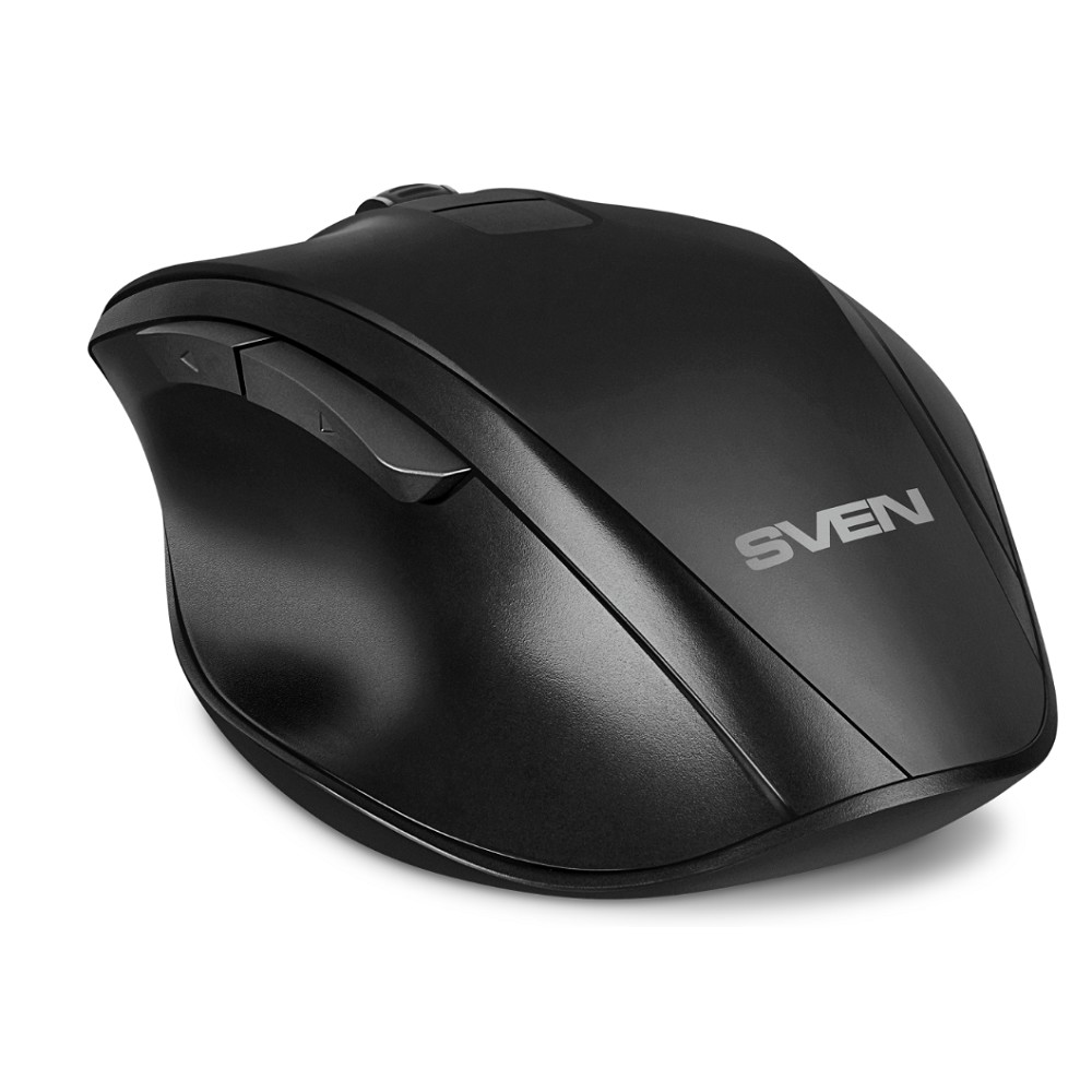 Беспроводная мышь RX-525SW чёрная (бесшумн. кл., 5+1кл. 600-1400DPI, Soft-touch, блист.) Sven арт. SV-021849