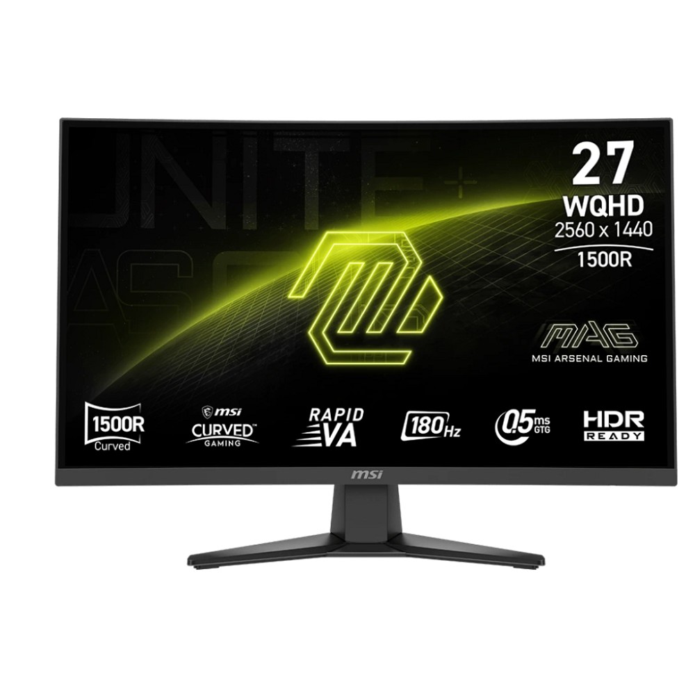MSI MAG 27" 275CQF E18 черный {VA Curved 2560x1440 180Hz 16:9 250cd 178/178 2xHDMI DisplayPort}