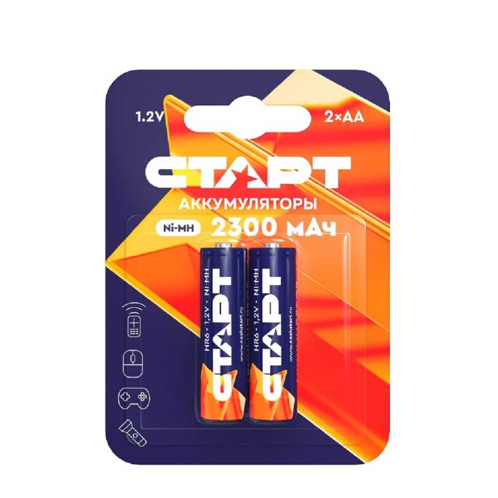 СТАРТ HR6 AA 2300mAh Ni-MH BL2 24/384 (2 шт. в уп-ке) арт. 4610116201879