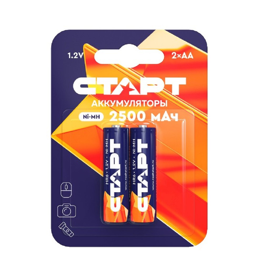 СТАРТ HR6 AA 2500mAh Ni-MH BL2 24/384 (2 шт. в уп-ке) арт. 4610116221037