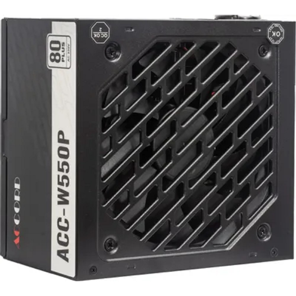 Accord ACC-W550P ATX 550W ACC-W550P 80+ white (20+4pin) 120mm fan 6xSATA RTL Accrod