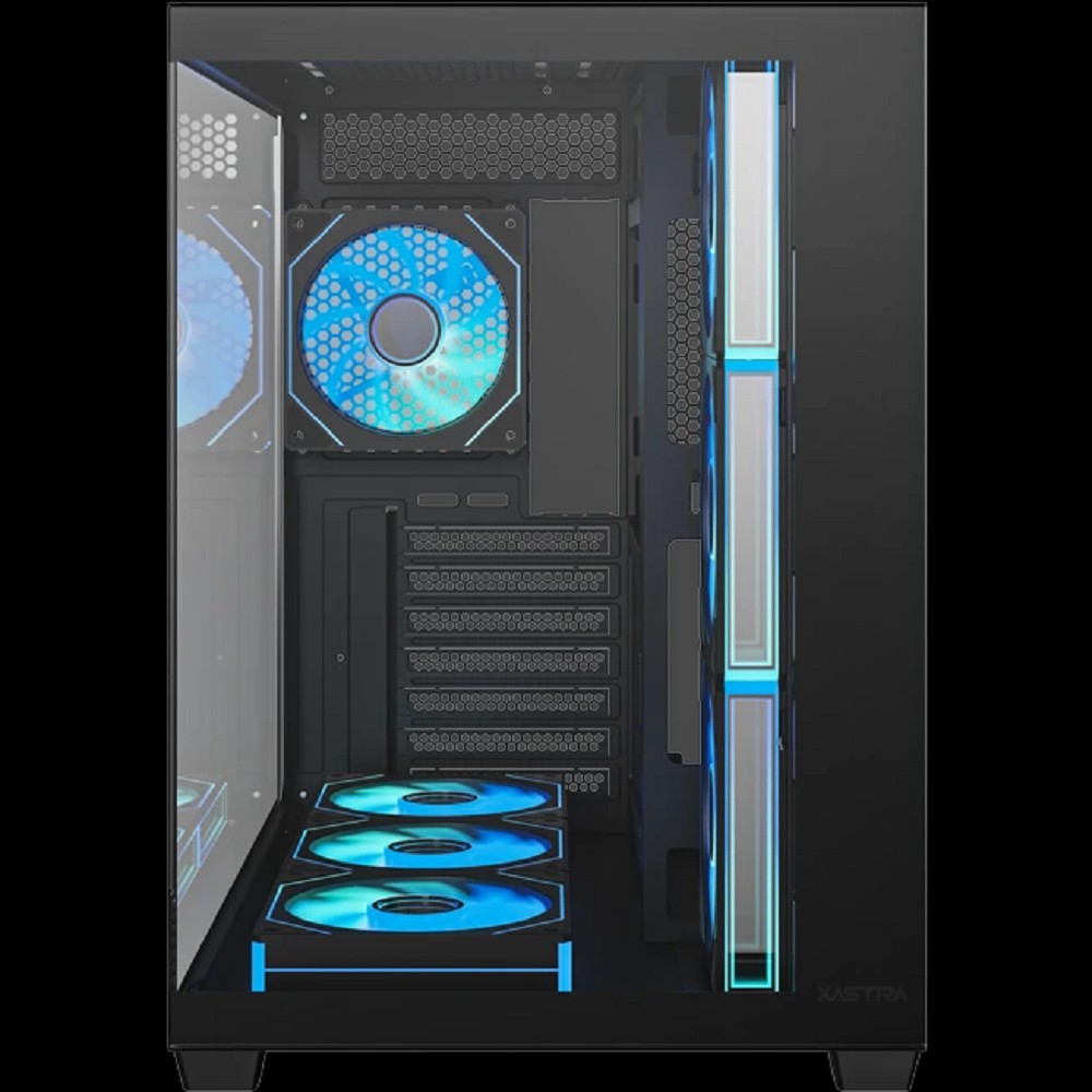 XASTRA QW500 7ARGB-C10-UC Black ATX/Aquarium/Screewless/7x120mm ARGB PWM FM fans/Argb+PWM HUB 10port/Type-C/ QW500-7FM12A-C10-UC