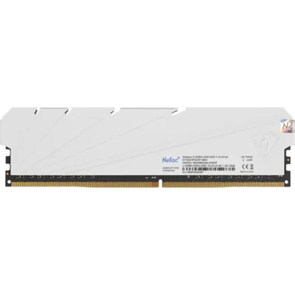 Netac Shadow S 8GB DDR4-3200 (PC4-25600) C16 16-20-20-40 1.35V XMP Memory module (DIMM) White арт. NTSSD4P32SP-08W