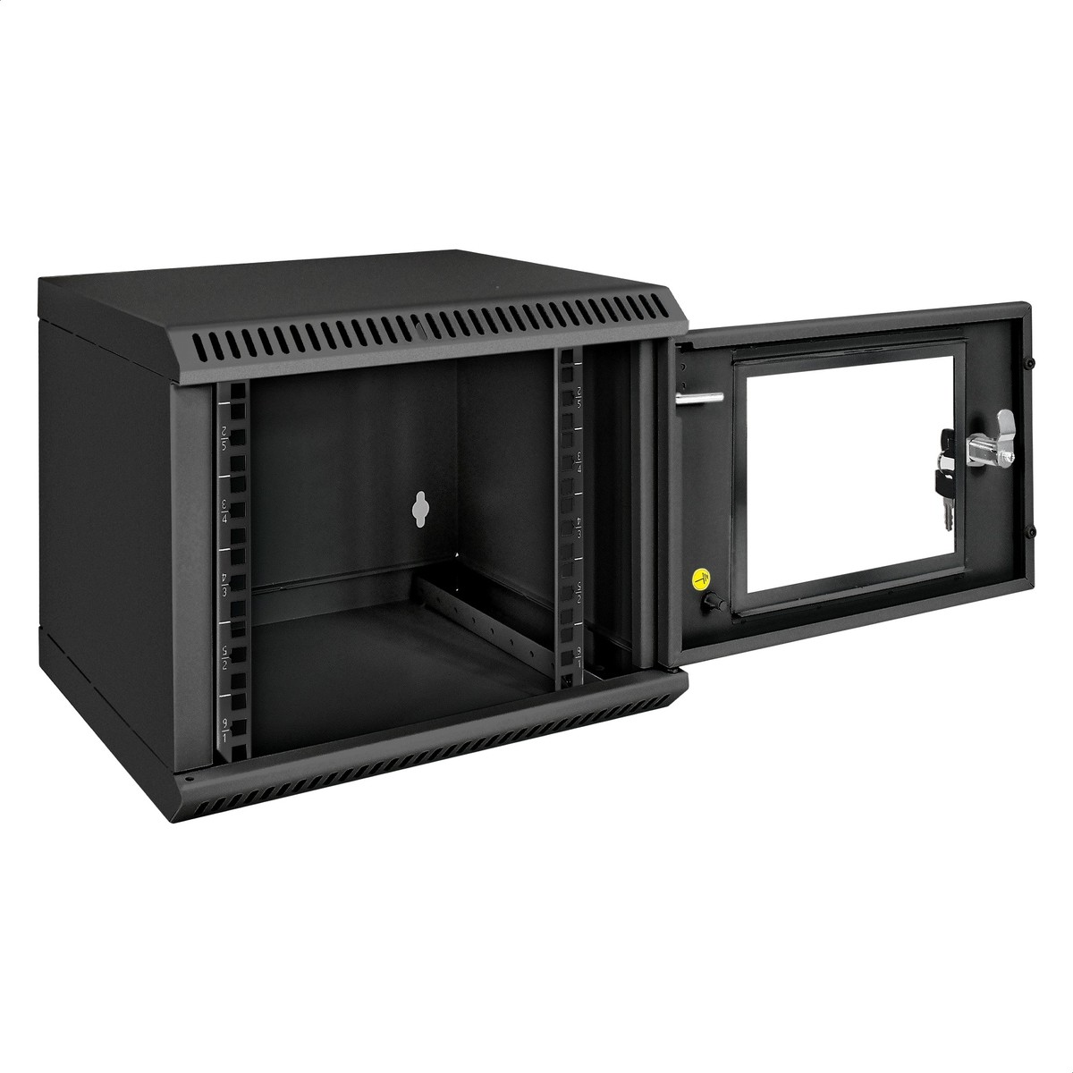 Exegate EX298624RUS Шкаф телекоммуникационный 10" настенный 6U ExeGate EC-WM-6U.310.G.BLACK (10”, 6U, 330x310x368mm (ШхГхВ), передняя дверь закаленное стекло, пыле- и влагозащита IP23, черный RAL 9004