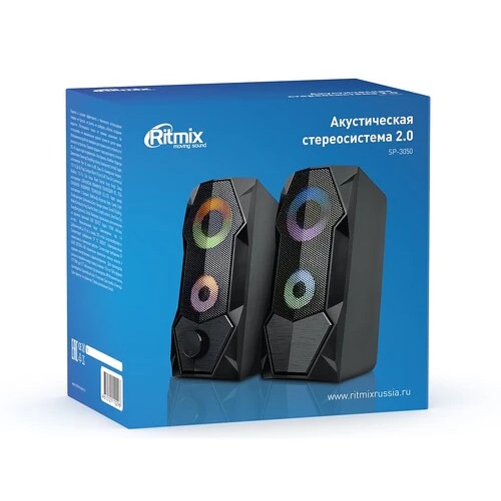 RITMIX SP-3050 {RMS: 10 Вт (2 х 5 Вт), Диаметр динамиков: 2.5’’, Частотный диапазон: 180 -20 кГЦ, Отношение сигнал/шум: 80 дБ}
