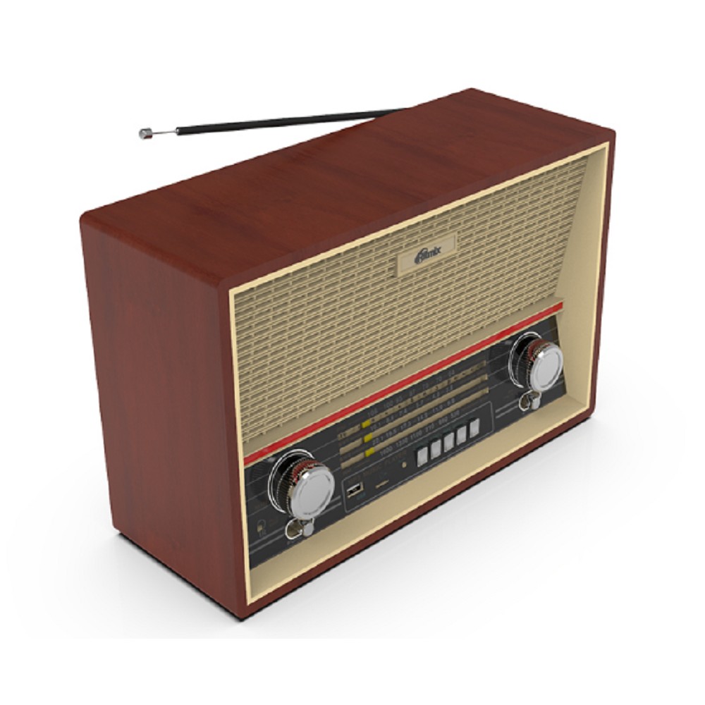 RITMIX RPR-102 WOOD {ФМ радиоприёмник 4-диапазонный (FM/AM/SW1/SW2), с разъемом для наушников, вход AUX, воспроизв. с micro SD карт памяти или USB флэш носителей,д/у}