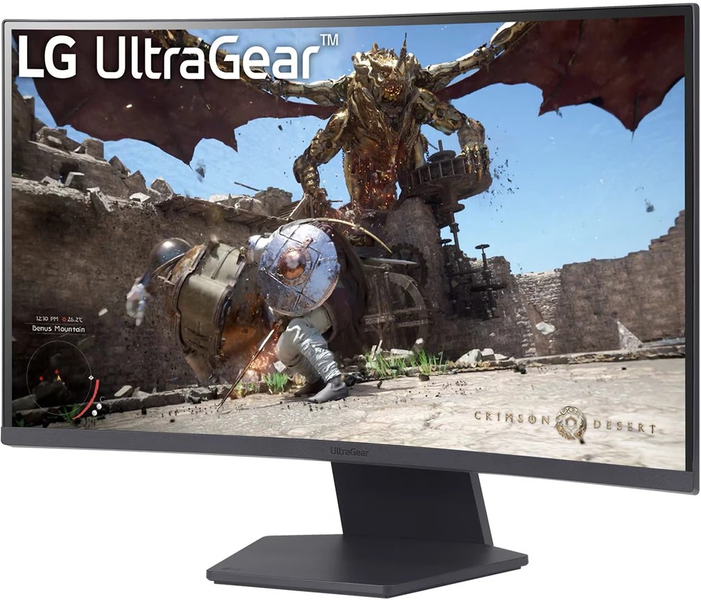 27 " LG 27GS60QC-B, VA, 2560x1440, 1ms , 300cd, 180Hz, HDMIx2+DP, Curved 1000R black, Ex