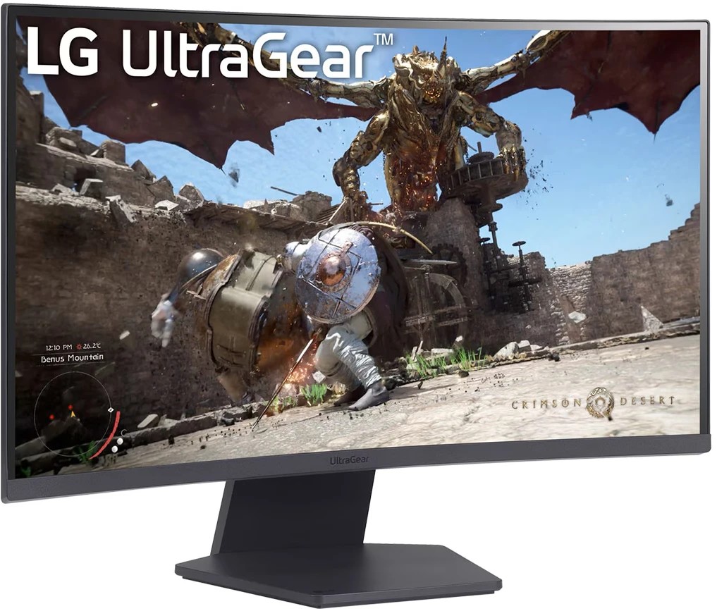27 " LG 27GS60QC-B, VA, 2560x1440, 1ms , 300cd, 180Hz, HDMIx2+DP, Curved 1000R black, Ex