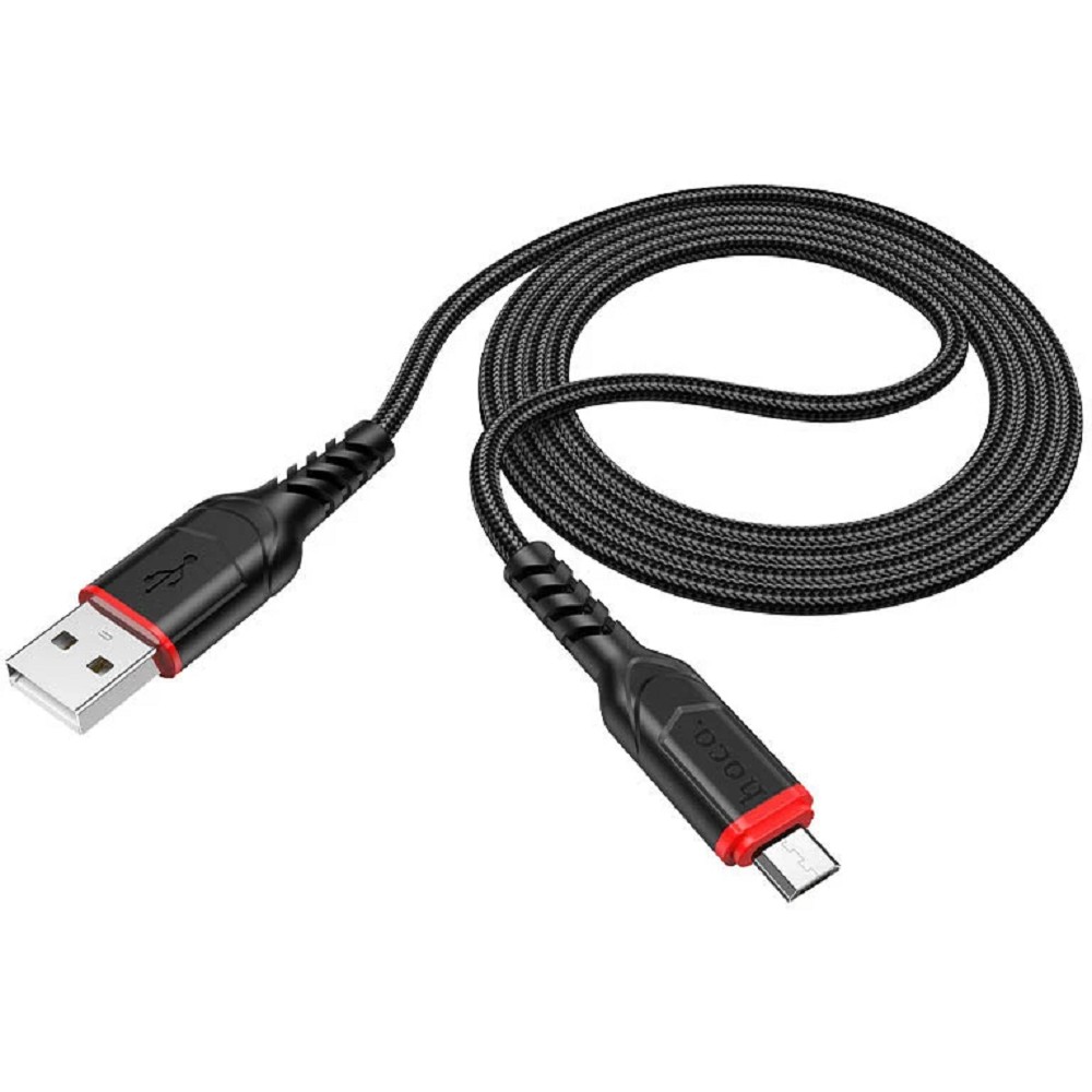 HOCO X59/ USB кабель Micro/ 1m/ 2.4A/ Нейлон/ Black арт. HC-44890