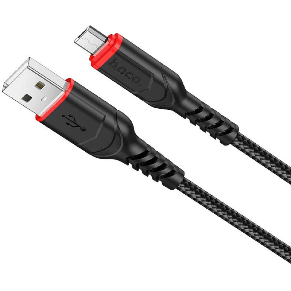 HOCO X59/ USB кабель Micro/ 1m/ 2.4A/ Нейлон/ Black арт. HC-44890