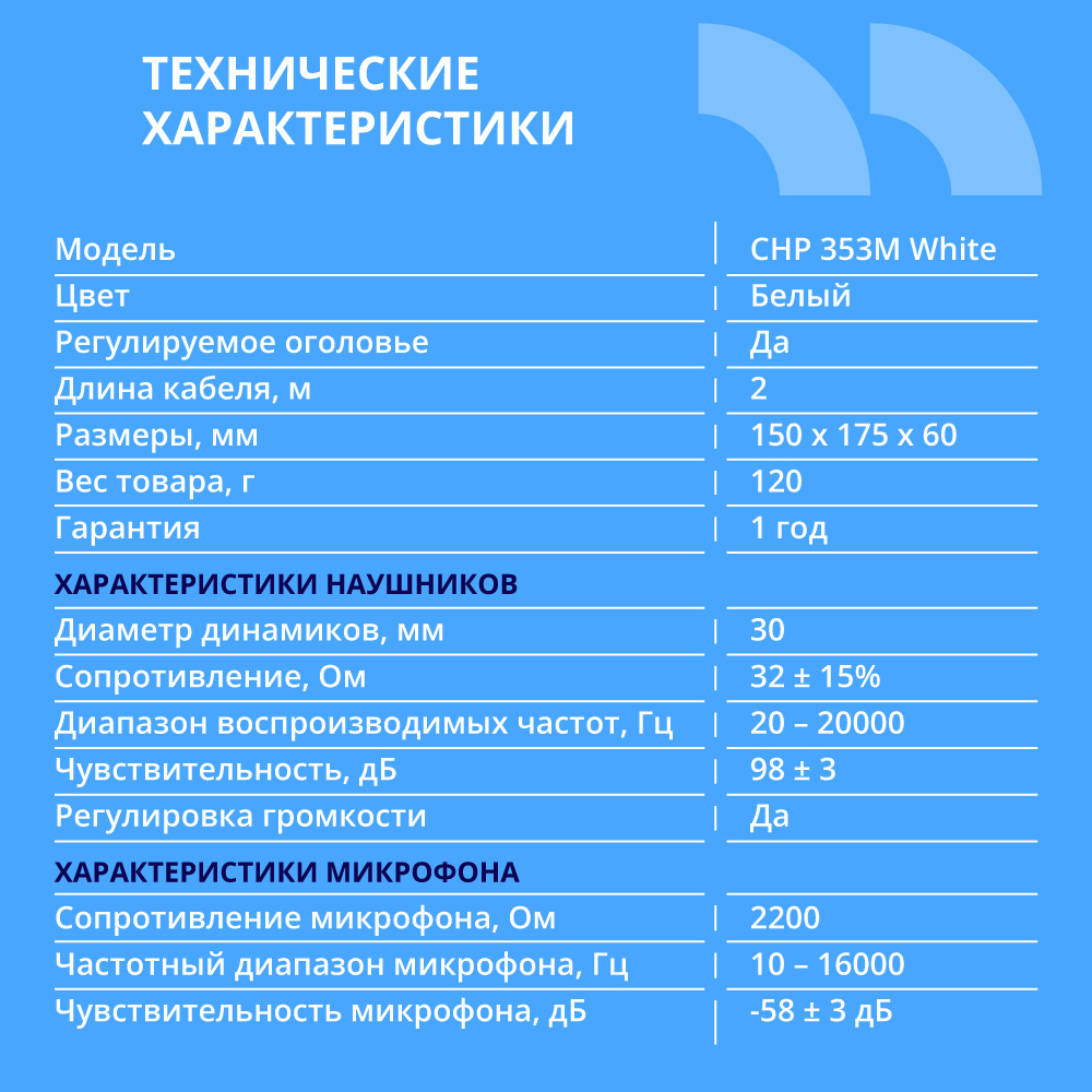 Повреждение упаковки CBR CHP 353M White, Компьютерная гарнитура проводная арт. CHP 353M_DP