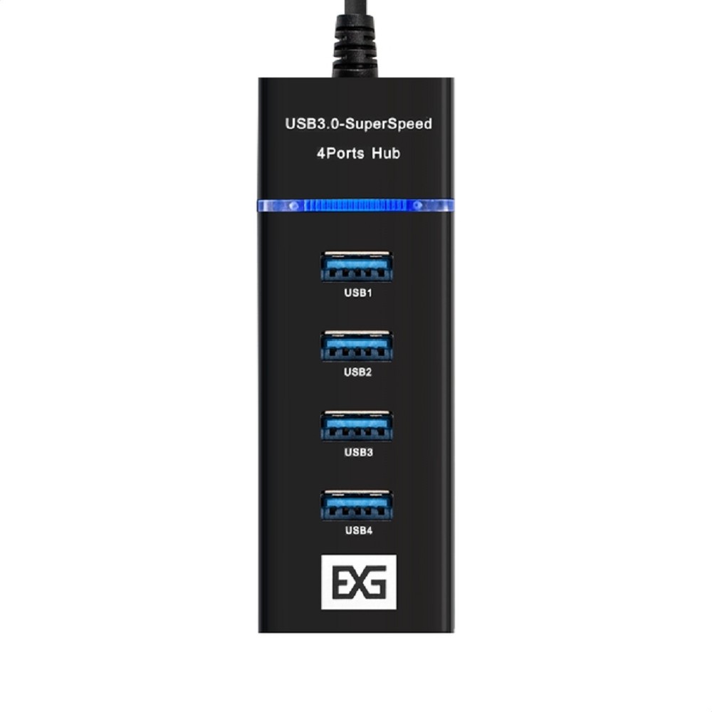 Exegate EX299788RUS USB-Хаб (концентратор) 4-в-1 ExeGate DUB-331T (кабель-адаптер USB3.0 --> 3xUSB2.0, 1xUSB3.0, Plug&Play, черный)