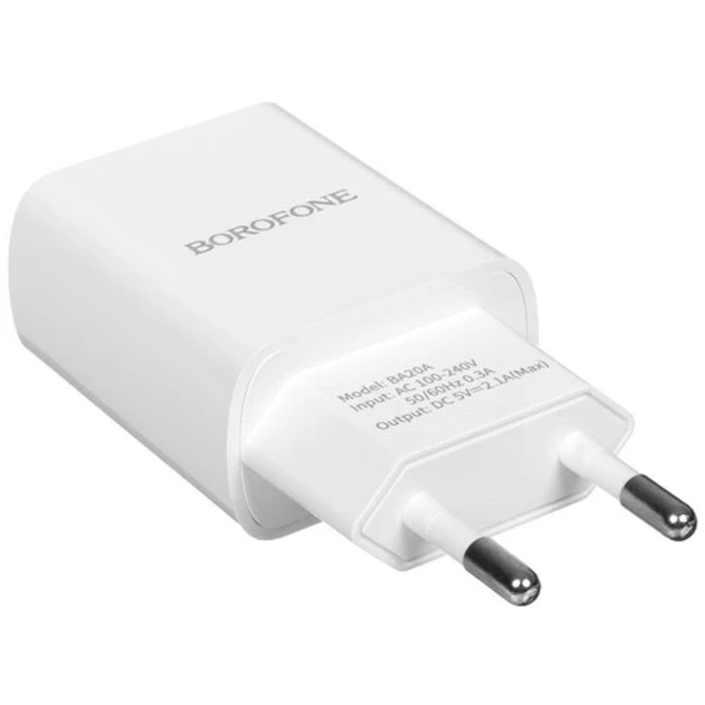 BOROFONE BA20A/ Сетевое ЗУ/ 1 USB/ Выход: 10.5W/ White No Name арт. B-00681