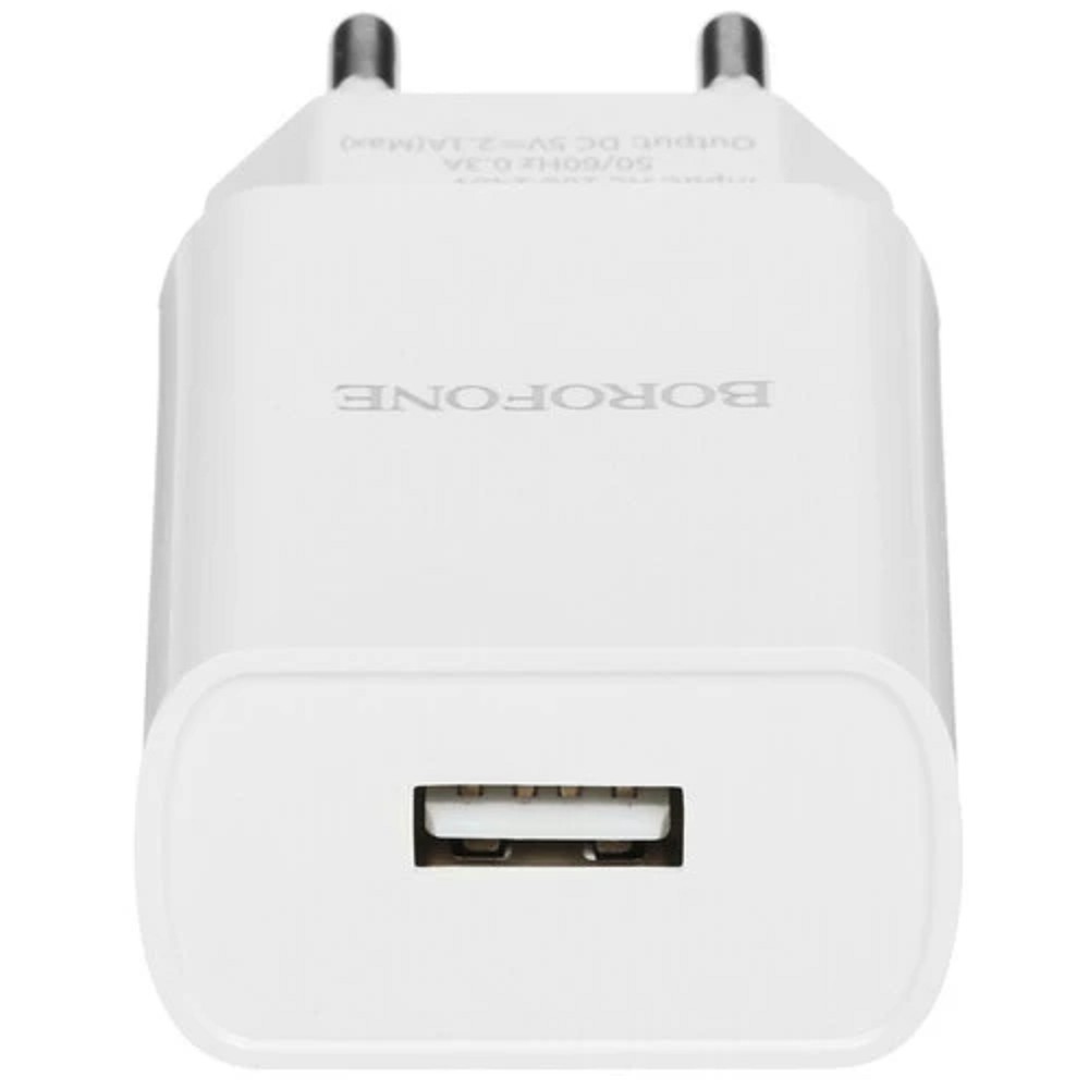 BOROFONE BA20A/ Сетевое ЗУ/ 1 USB/ Выход: 10.5W/ White No Name арт. B-00681