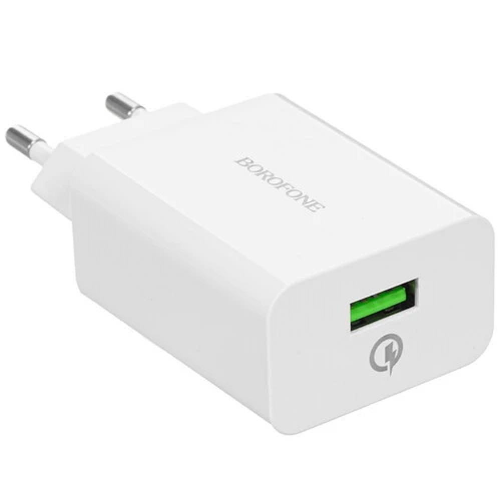 BOROFONE BA21A/ Сетевое ЗУ/ QC 3.0/ 1 USB/ Выход: 5V_9V_12V, 18W/ White No Name арт. B-02067