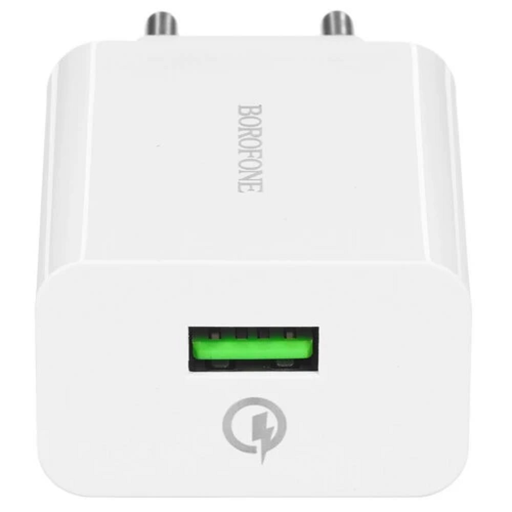 BOROFONE BA21A/ Сетевое ЗУ/ QC 3.0/ 1 USB/ Выход: 5V_9V_12V, 18W/ White No Name арт. B-02067