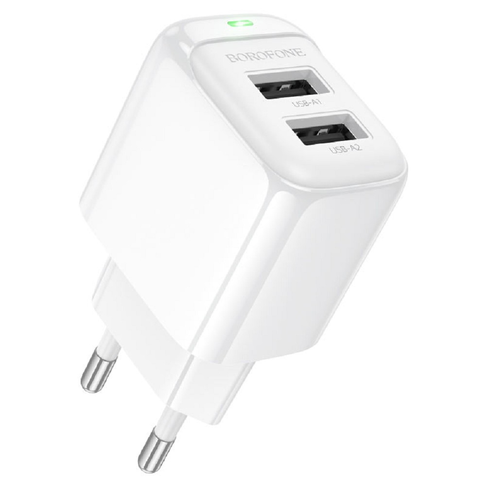 BOROFONE BAS41A/ Сетевое ЗУ/ 2 USB/ Выход: 12W/ White No Name арт. B-13741