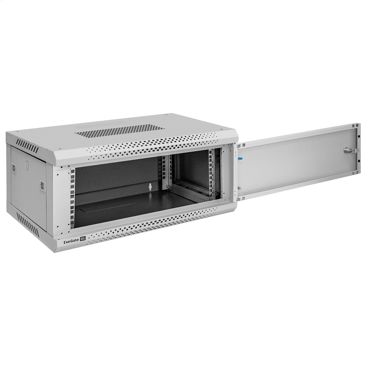 Exegate EX300253RUS Шкаф телекоммуникационный 19" настенный 4U ExeGate EC-WM-4U.450.M.GREY (19”, 4U, 600x450x280mm (ШхГхВ), передняя дверь металл, съемные боковые панели, пыле- и влагозащита IP23, све
