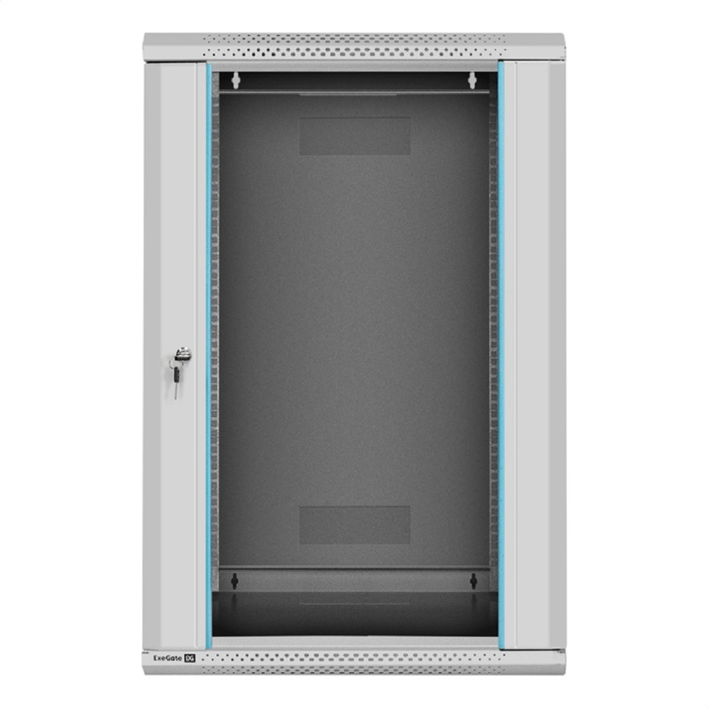 Exegate EX300271RUS Шкаф телекоммуникационный 19" настенный 18U ExeGate EC-WM-18U.600.G.GREY (19”, 18U, 600x600x901mm (ШхГхВ), передняя дверь закаленное стекло, съемные боковые панели, пыле- и влагоза