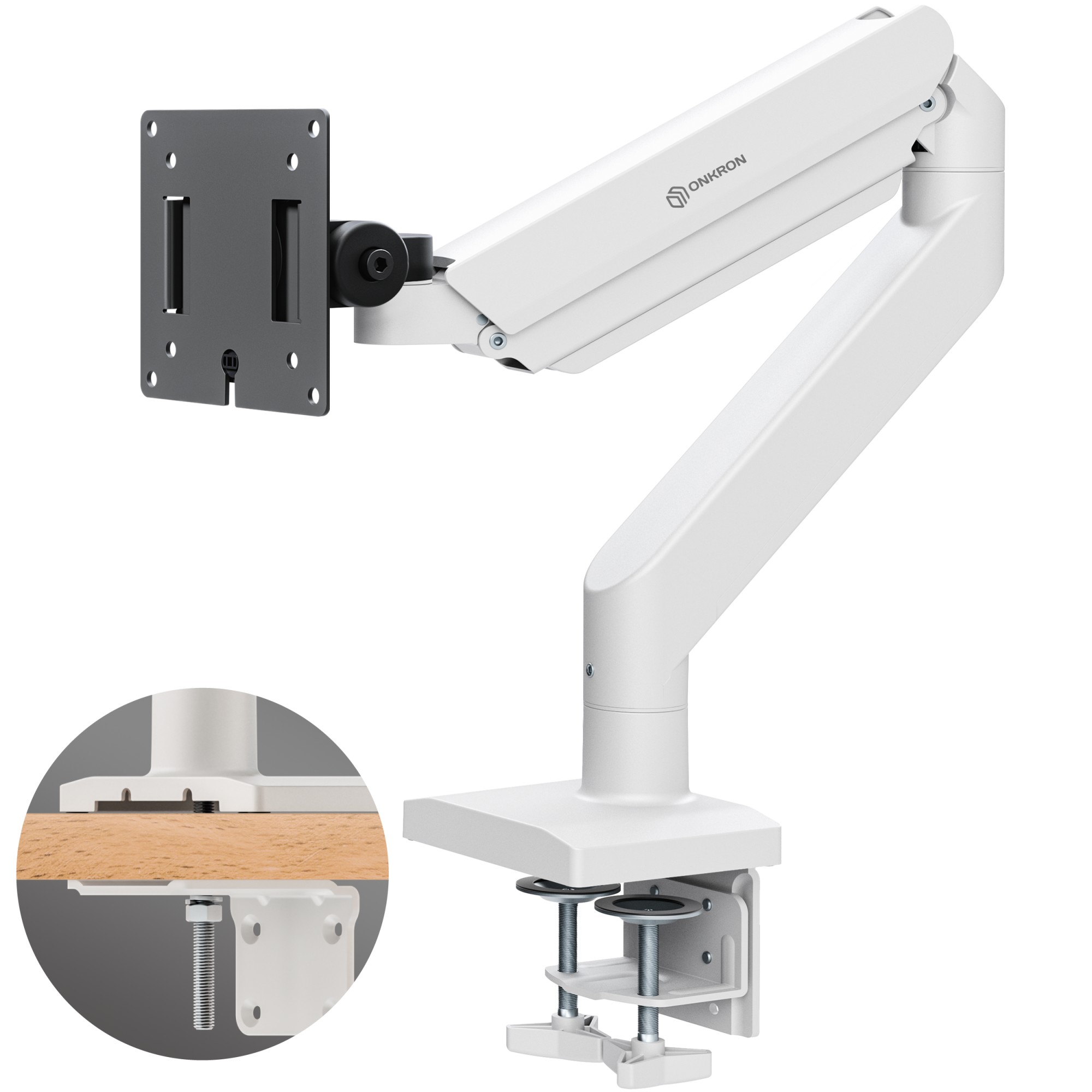 ONKRON G110-BW чёрно-белый { кронштейн (держатель) для монитора 13"-55" дюймов настольный,макс.нагрузка 25 кг.,VESA: 75x75, 100x100 мм} арт. 4262392442141
