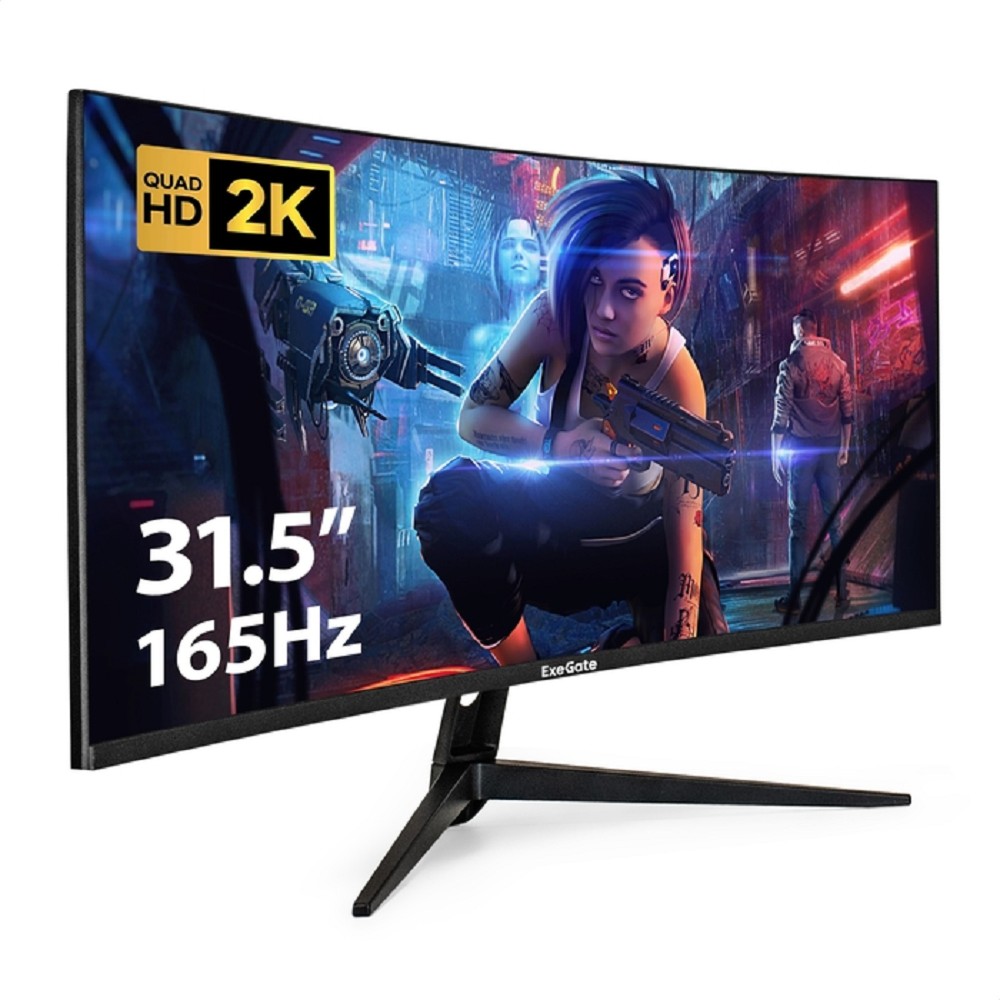 LCD ExeGate 31.5" EC3200TA Combat {VA Curved 2560x1440 165Hz 1ms 16:9 300cd 3500:1 178/178 HDMI2.0 2xDisplayPort Speakers RGB-подсветка} [EX299470RUS]