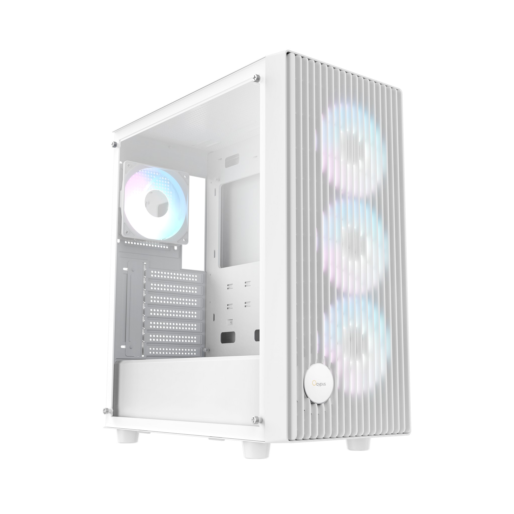 Case Ocypus Gamma C70 WH ARGB ATX / win / white / 4 ARGB fans / no PSU / Tempered Glass арт. Gamma-C70-WHG400XX-GL