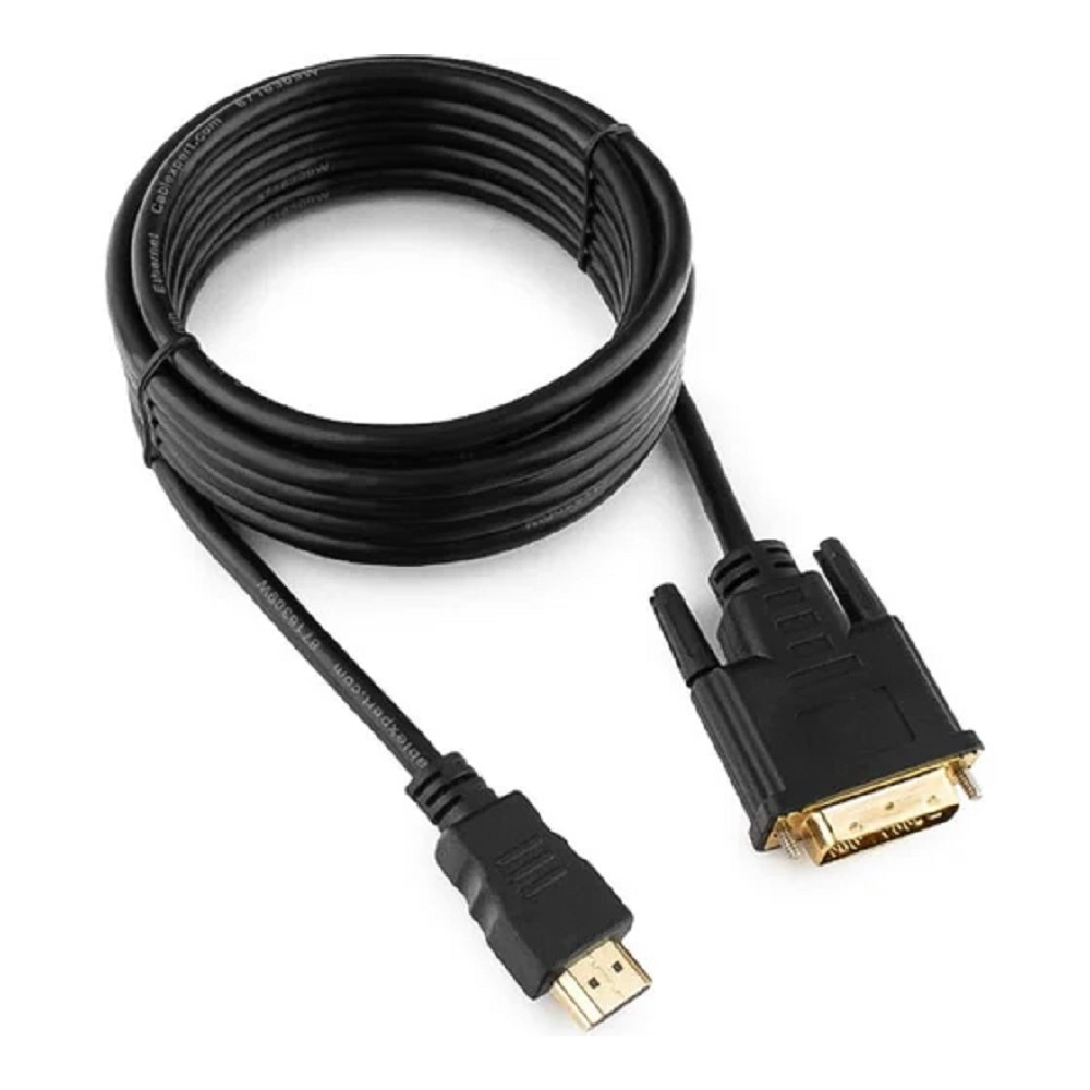Кабель HDMI-DVI Cablexpert CC-HDMI-DVI-10, 19M/19M, single link, медь, позол.разъемы, экран, 3.0м, черный, пакет