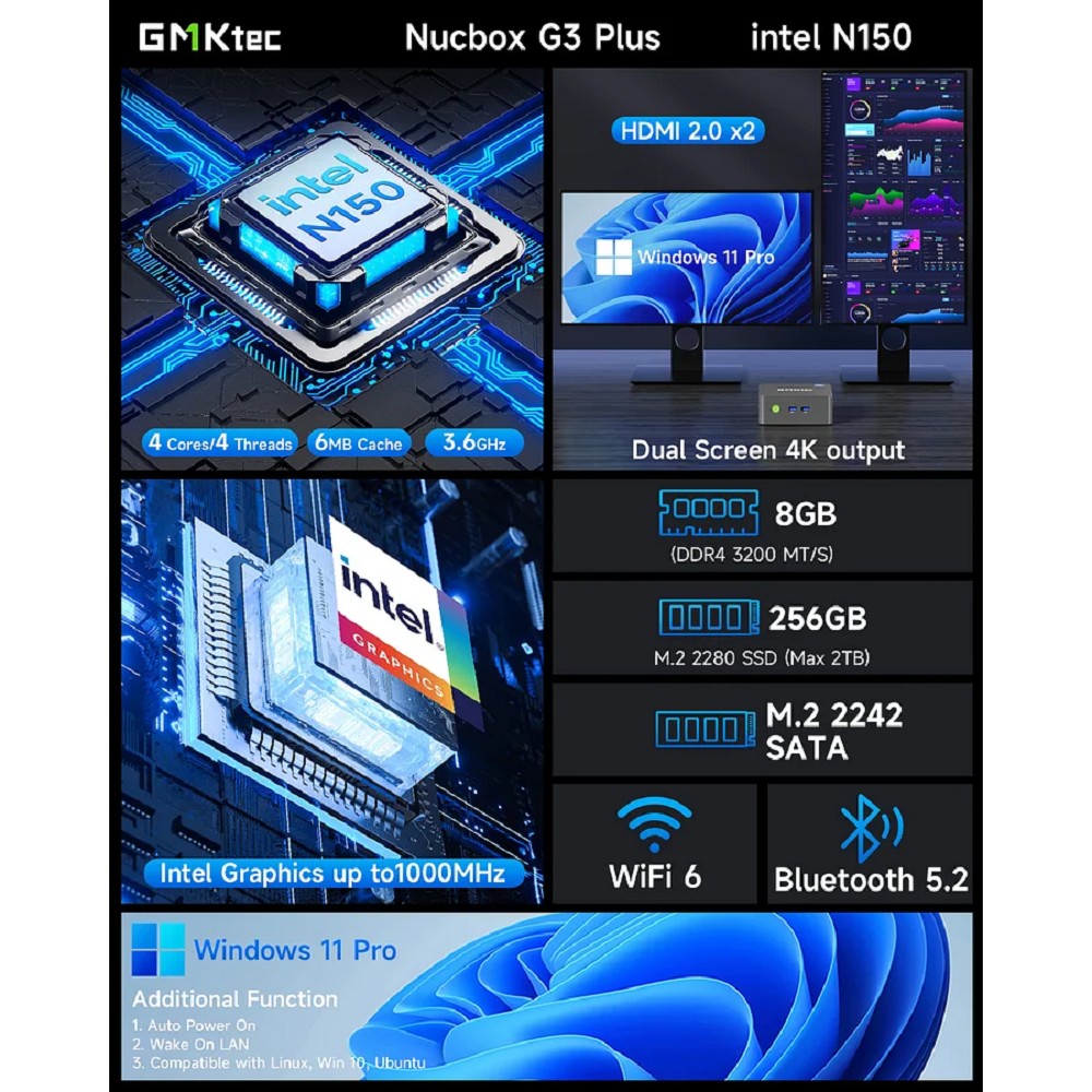 Неттоп GMK Technology G3S/N95/16+512GB NucBox G3S/N95/16+512GB