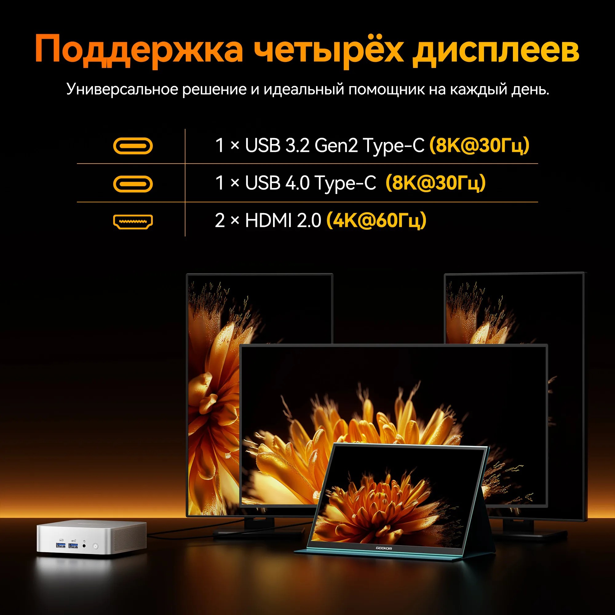 Мини-ПК GEEKOM GMA8R98945HS-321-EU